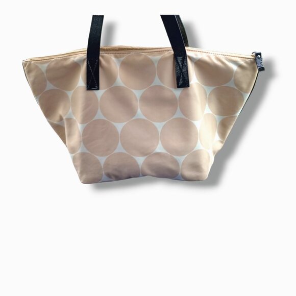 Kate Spade Kennedy Tote Handbag Nylon Cream Tan Polka Dot Diaper Bag - Picture 7 of 10